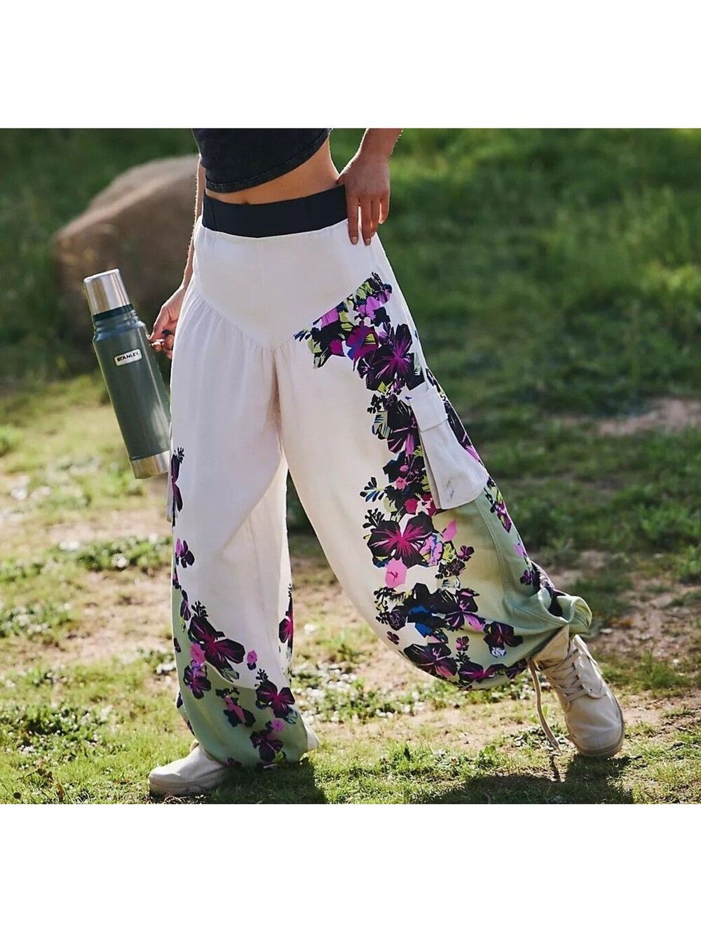 Free People Movement Floral Harem Cargo Lounge Pants